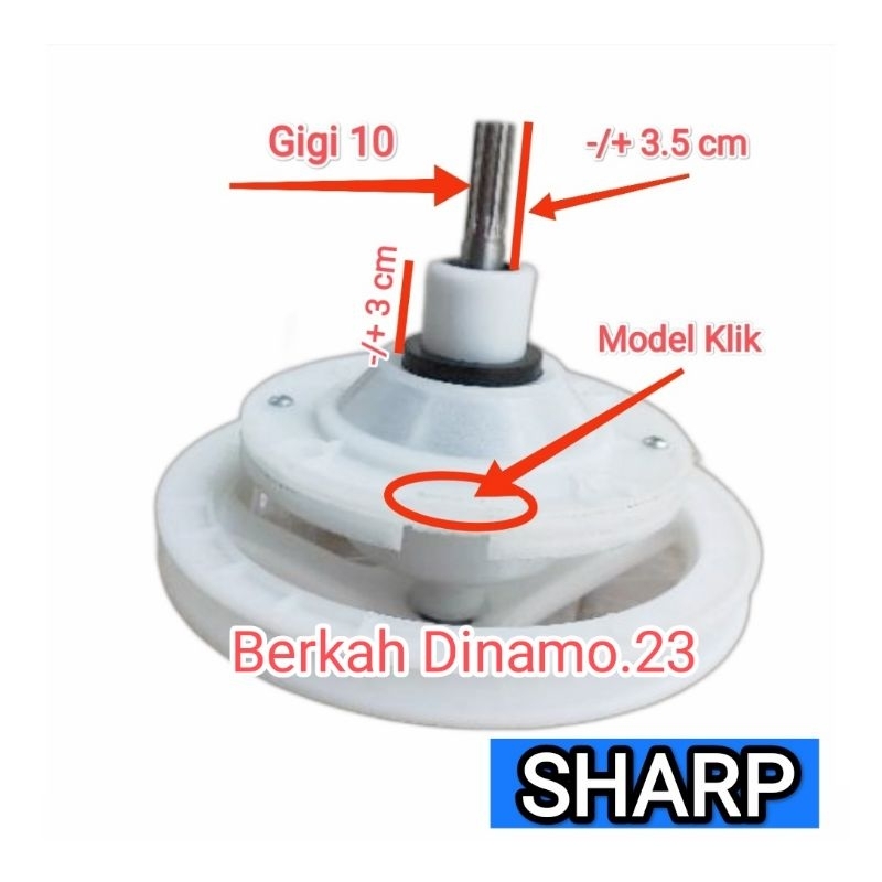 Gearbox Mesin Cuci SHARP 2 Tabung Model Klik / Girbox / Girbok Mesin Cuci Sharp Manual