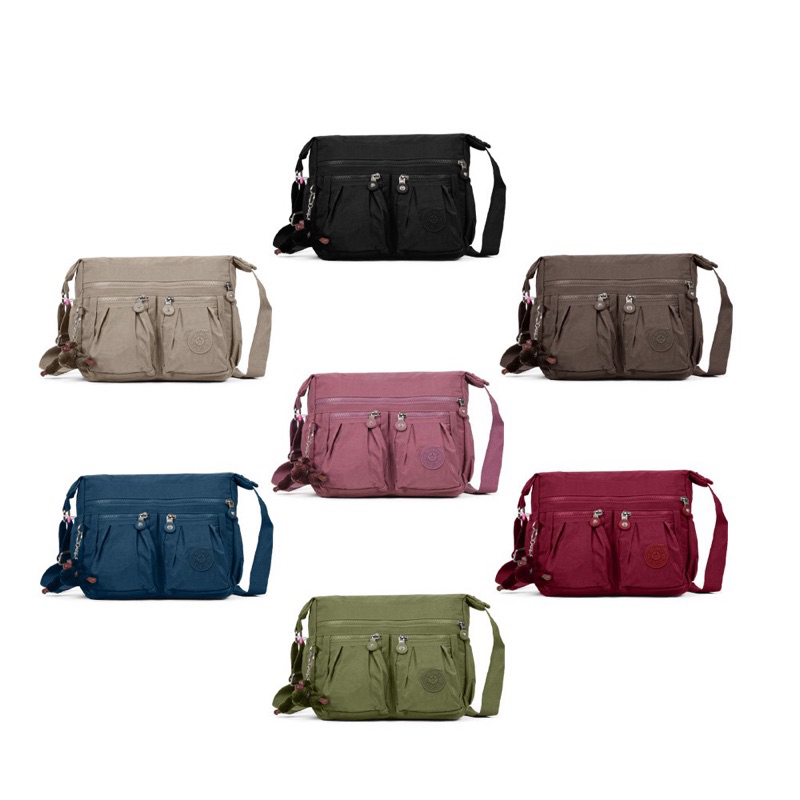 Tas selempang wanita besar nylon / tas selempang kerja import - 17615