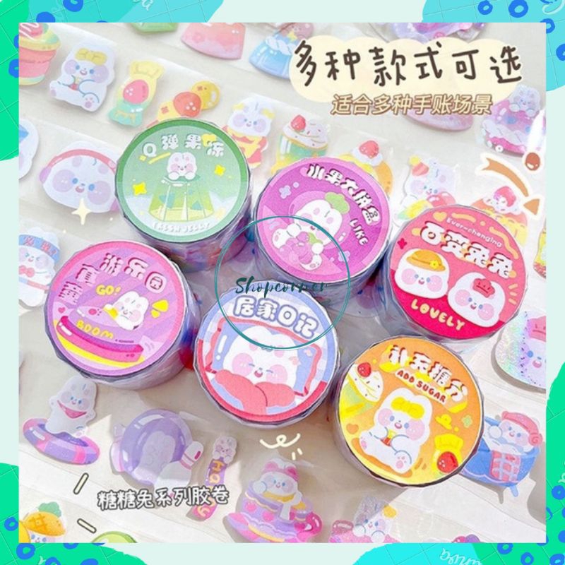 

Washi Tape Decorative Glitter Sticker / Stiker Roll Kilap 3cm x 300cm Motif Kartun