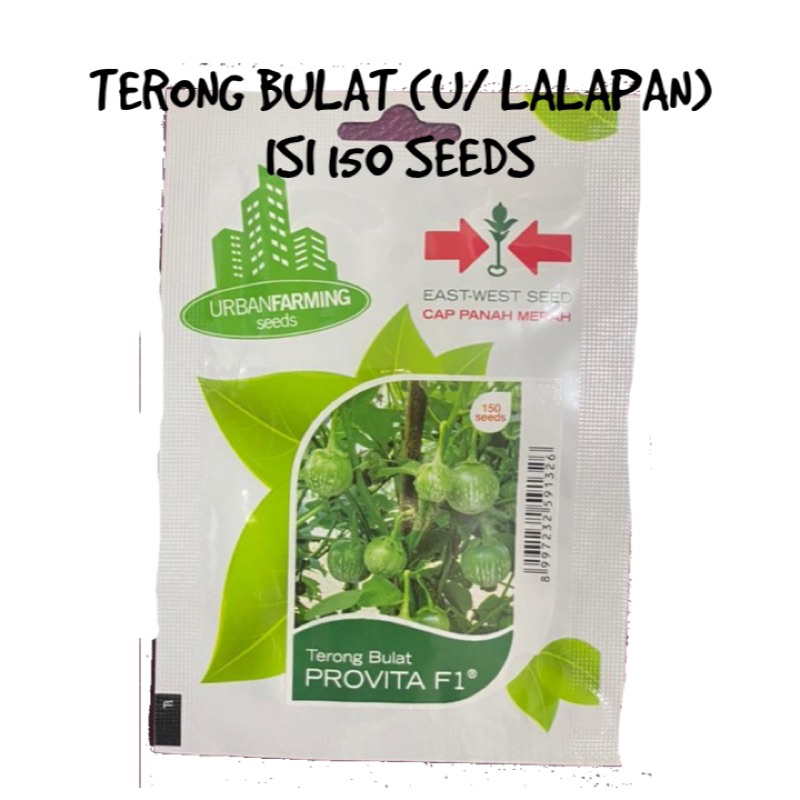 Jual Benih Terong Bulat Provita Terong Lalap isi 150 seeds Cap Panah Merah