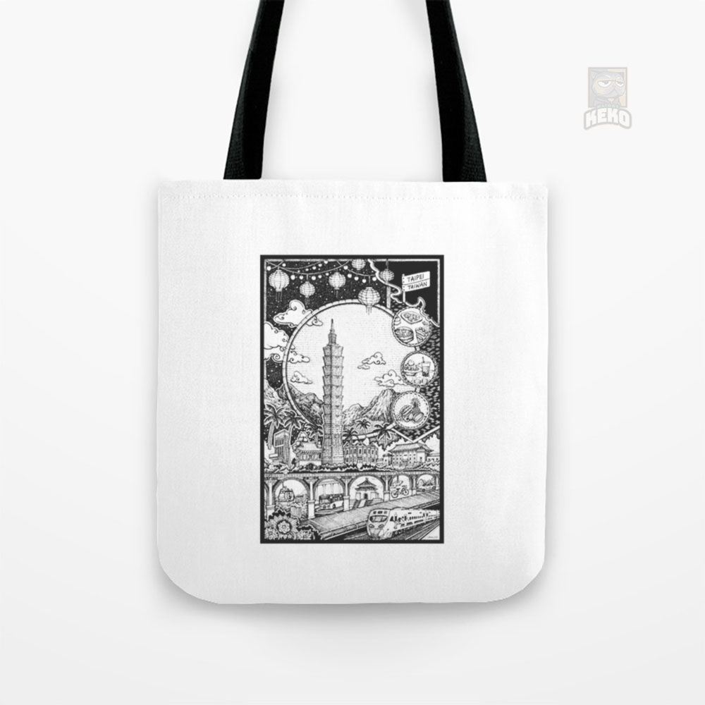 Taipei Taiwan Travel Tote Bag Kanvas