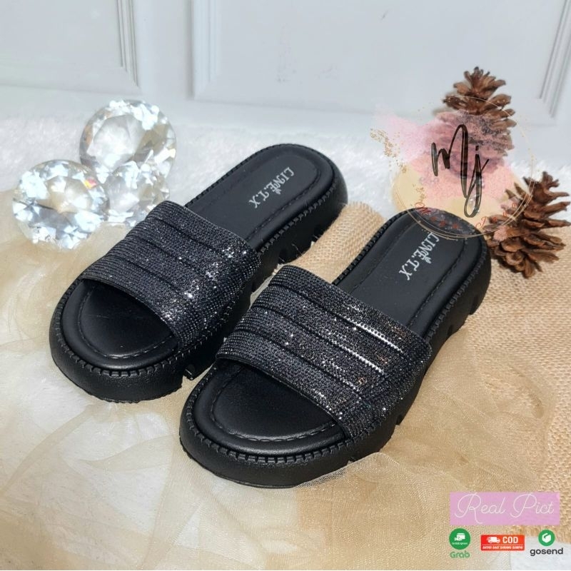 Sandal selop Wanita Terbaru Import Sandal Selop Wedges / Sandal Karet Korea Kekinian