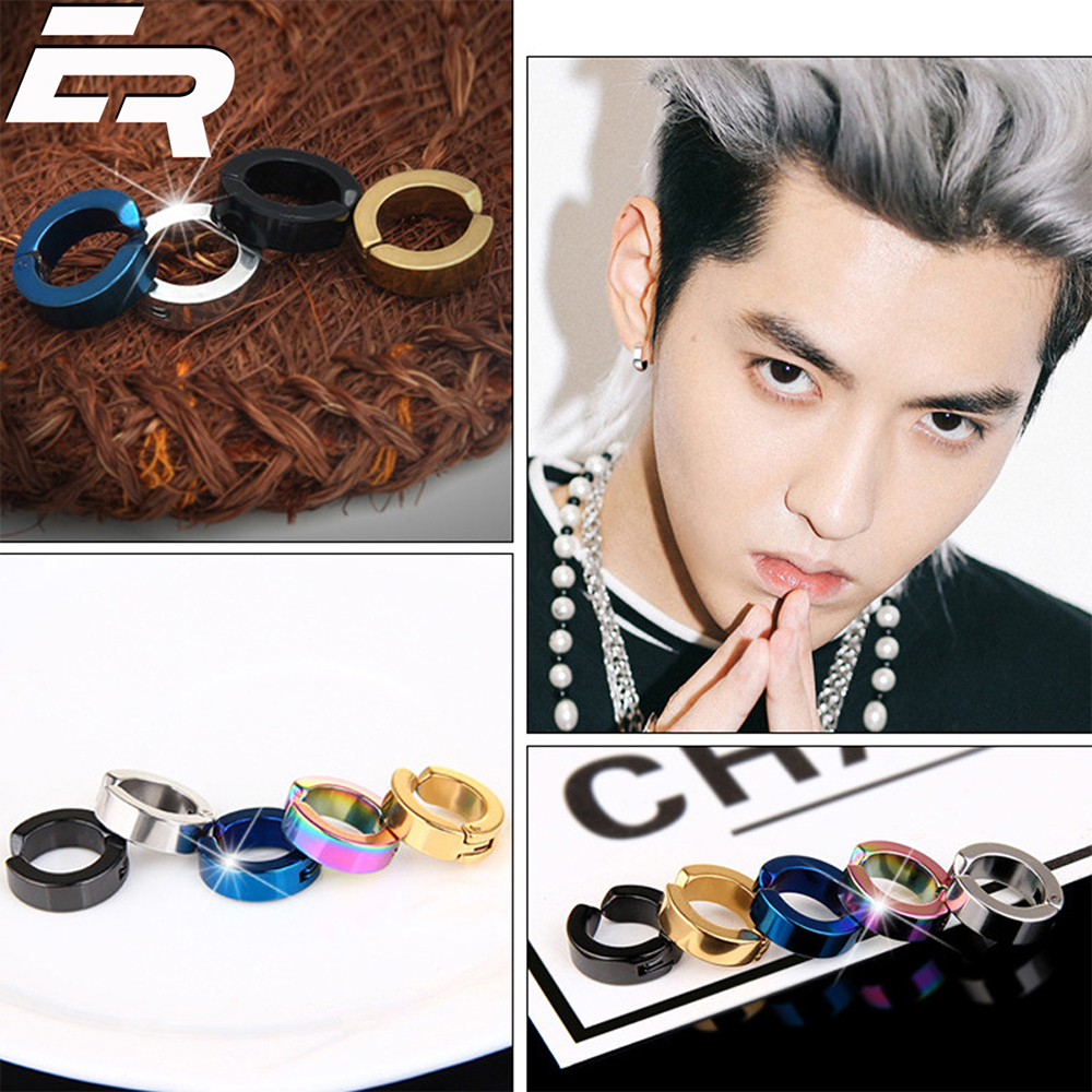 ( BISA COD ) Anting Jepit Tanpa Tindik Pria Wanita Titanium Korea Stainless