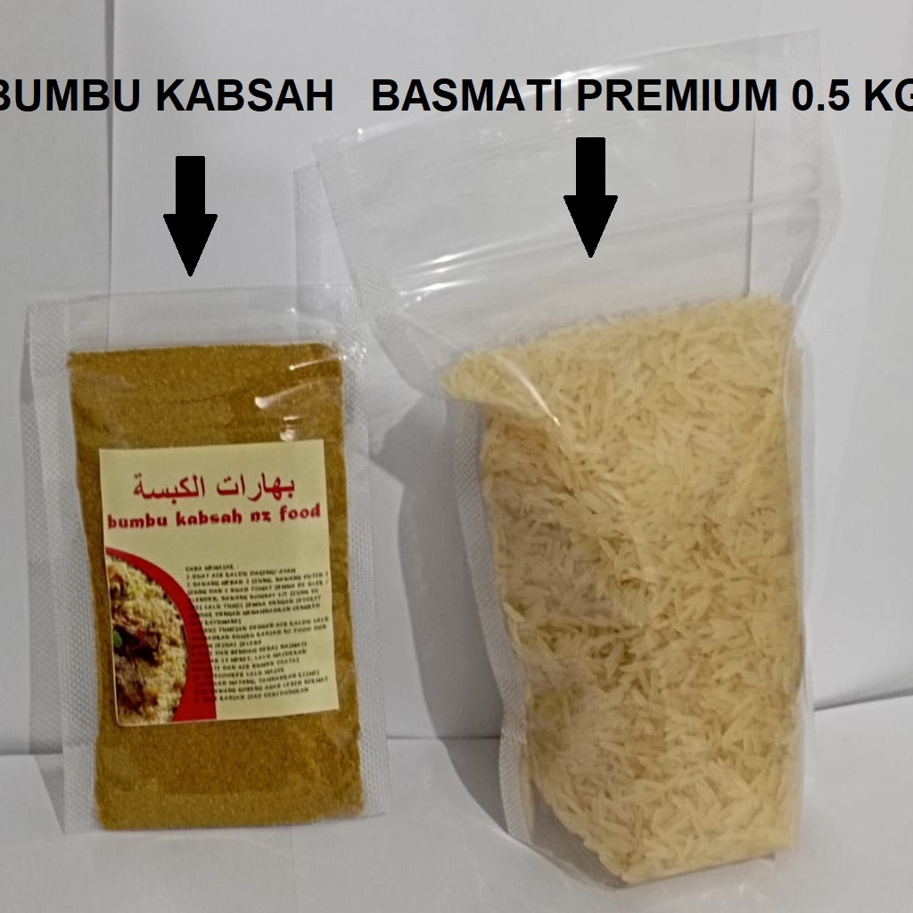 

basmati 0.5 kg dan bumbu nasi kabsah