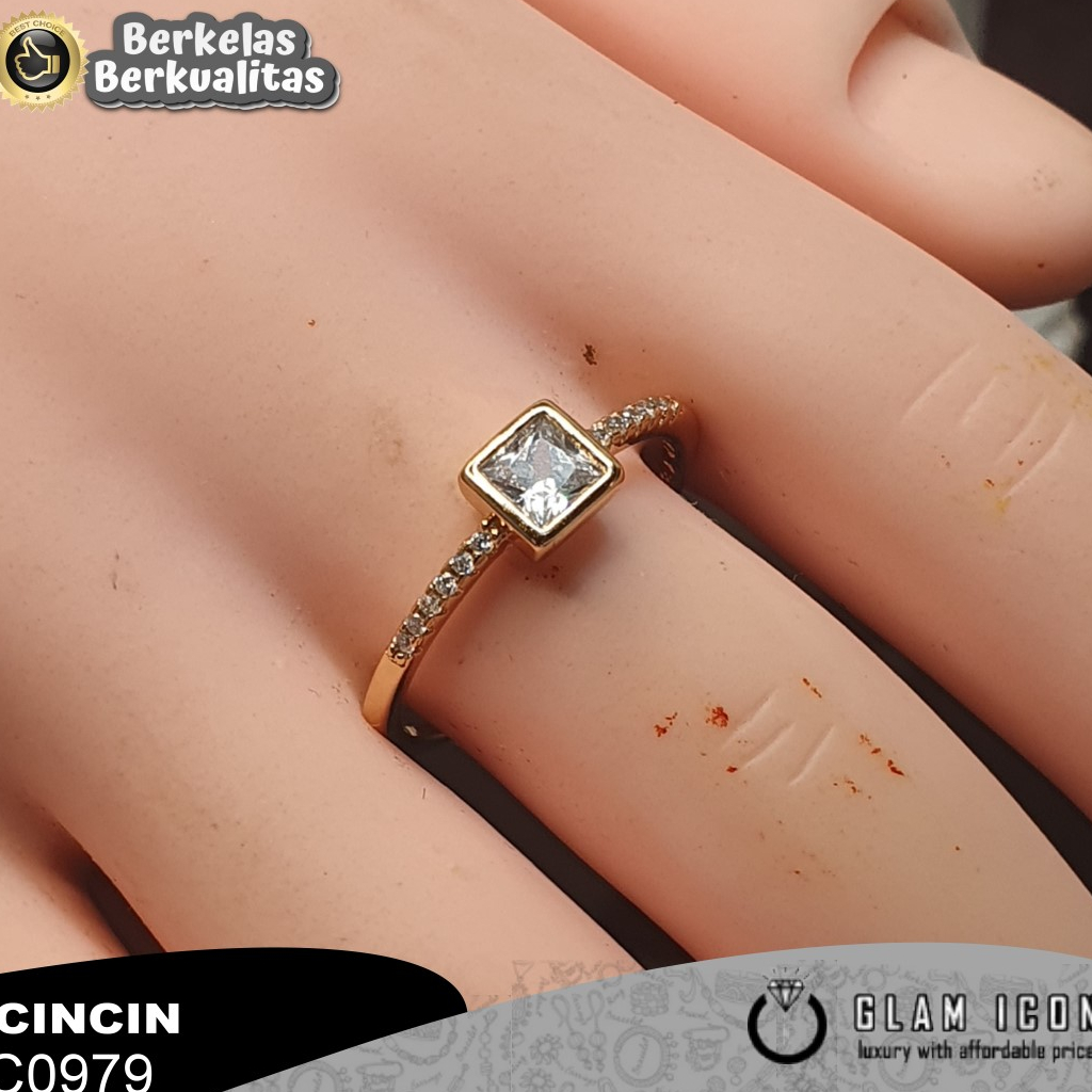 Cincin Wanita motif Mata kotak simple C0979 CCG