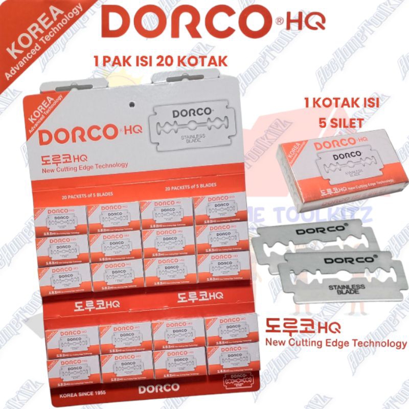 Silet Cukur Isi Ulang Razor Dorco HQ 1Renteng Refill Pisau Cukuran Kumis Rambut Jenggot Original Stainless Blade