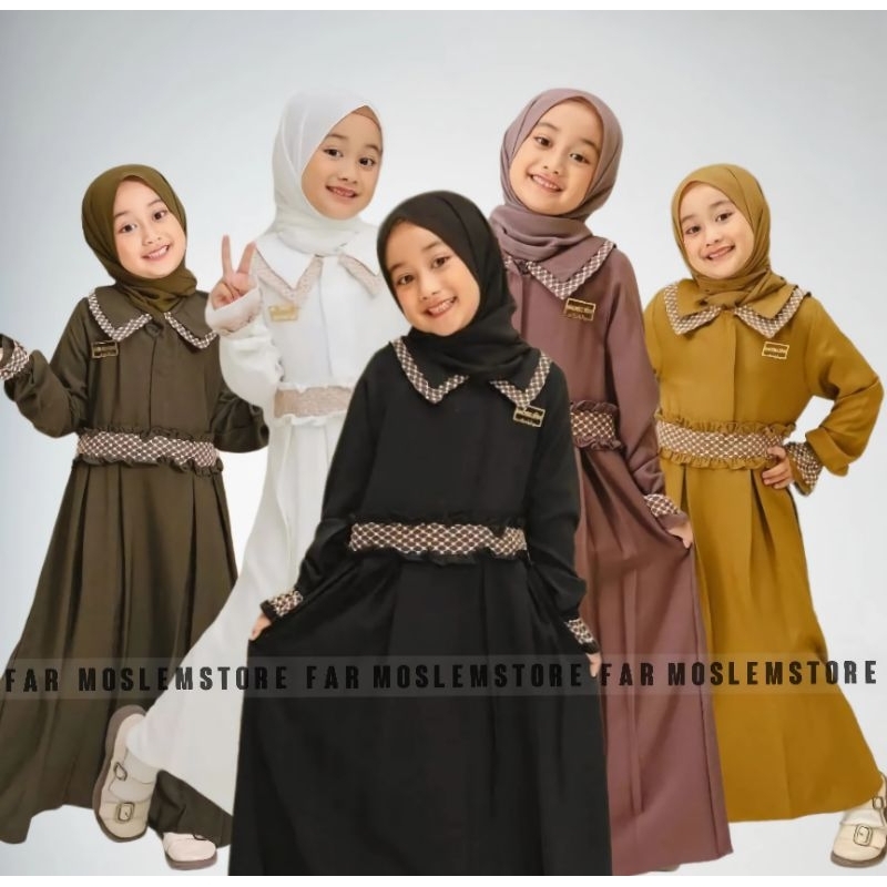 SAKINAH DRESS KIDS MIX BORDIR FREE PHASMINA/GAMIS MUSLIM ANAK 4-9 TAHUN/GAMIS BORDIR KEKINIAN/BAJU MUSLIM ANAK TERBARU/FAR MOSLEMSTORE