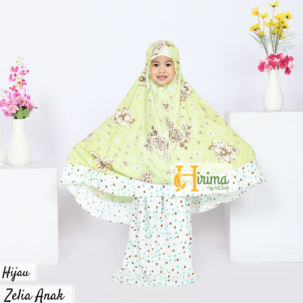 mukena anak adem motif bunga shabby