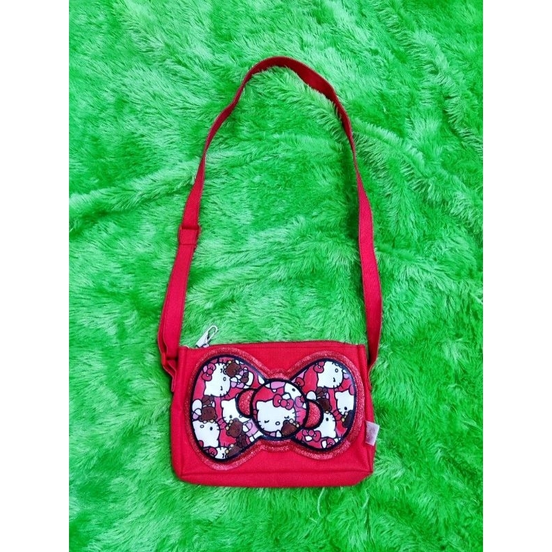 Tas selempang anak perempuan hello kitty red sanrio original