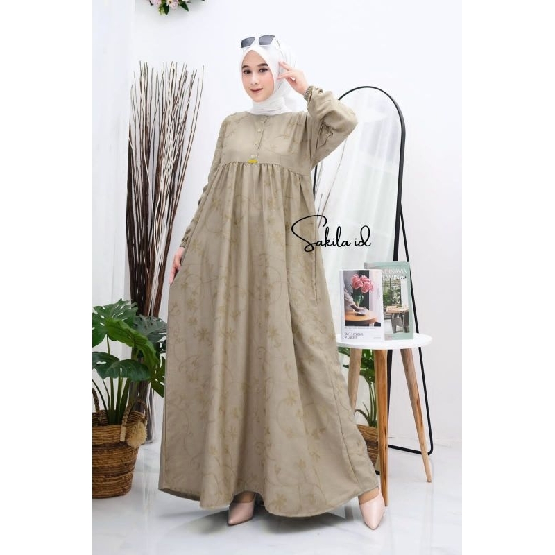 DAYANA DRESS / GAMIS LINEN BORDIR / DRESS LINEN PREMIUM / GAMIS LEBARAN