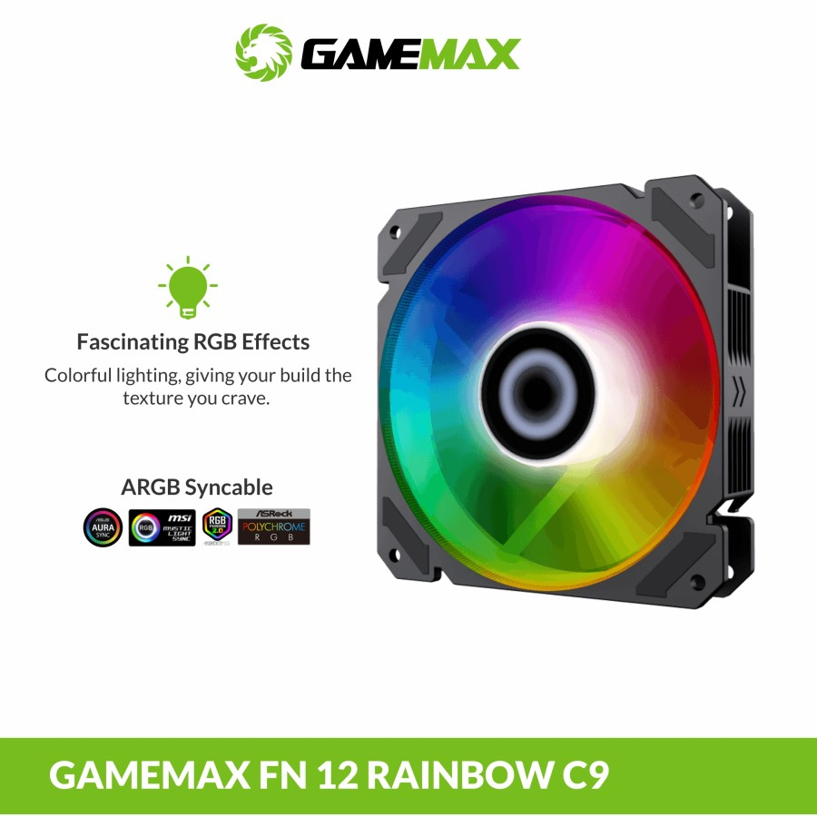 Fan Casing GameMax FN-12Rainbow-C9 ARGB CPU Fan