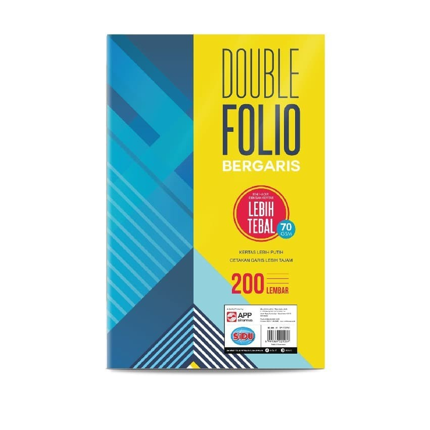 Kertas Double Folio Bergaris SIDU Sinar Dunia 70 GSM Isi 200 Lembar