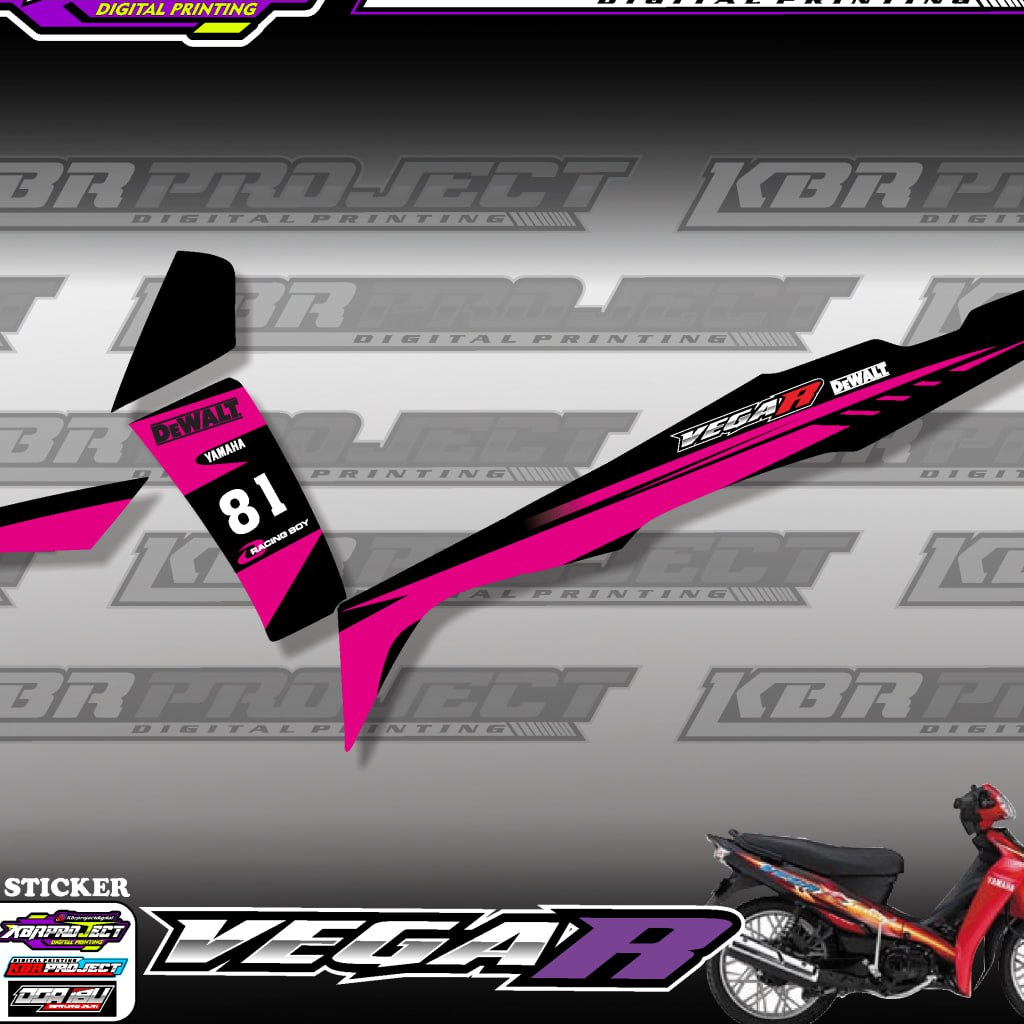 VEGA R NEW STIKER MOTOR KEREN Stiker Striping Lis Variasi VEGA R NEW Stiker Motor YAMAHA Desain Raci