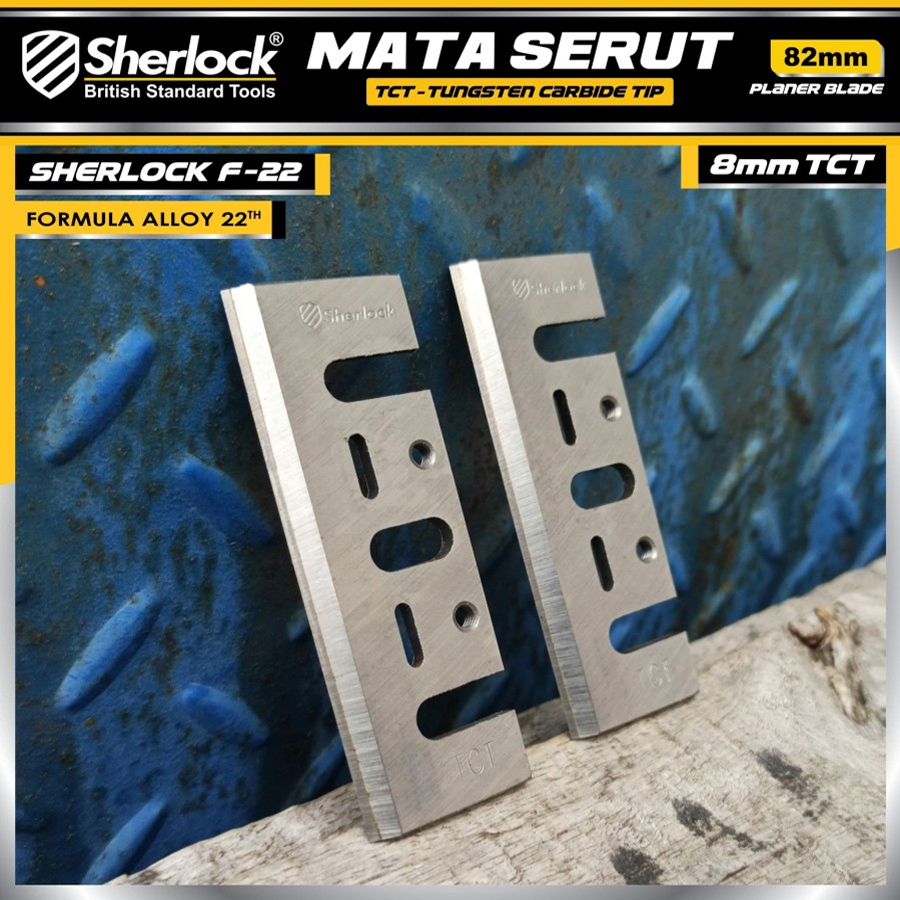 Mata Pisau Serut Kayu Mesin Planer TCT Sherlock 82 mm (extra Life 35%)