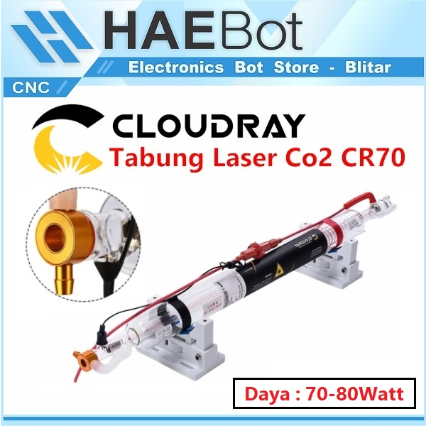 [HAEBOT] Cloudray Tabung Laser Tube CO2 CR70 80 Watt D55 CNC Cutting Akrilik Mesin Engraver Engraving 80watt Cut Grafir Potong 1250mm