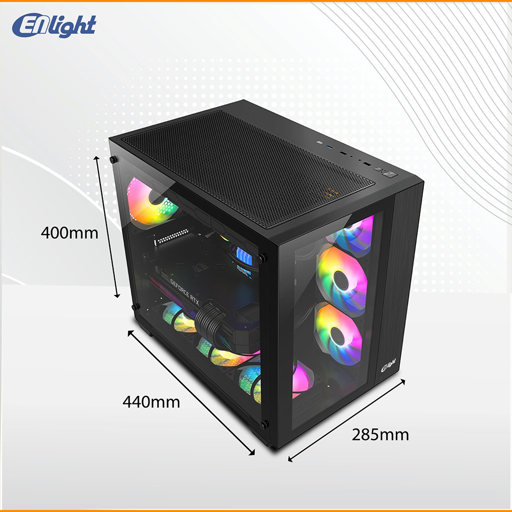 CASING ENLIGHT Z7 WHITE | Midle Tower Case - Tempered Glass