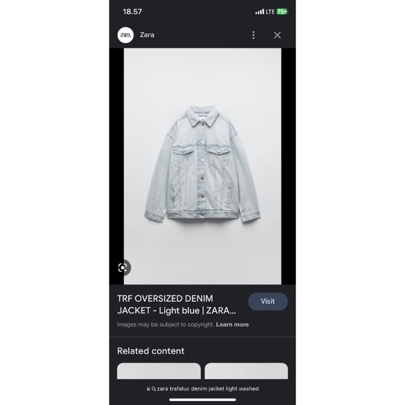 ZARA Denim Jacket Original - Jaket Jeans ZARA washed Preloved Second Original 100%