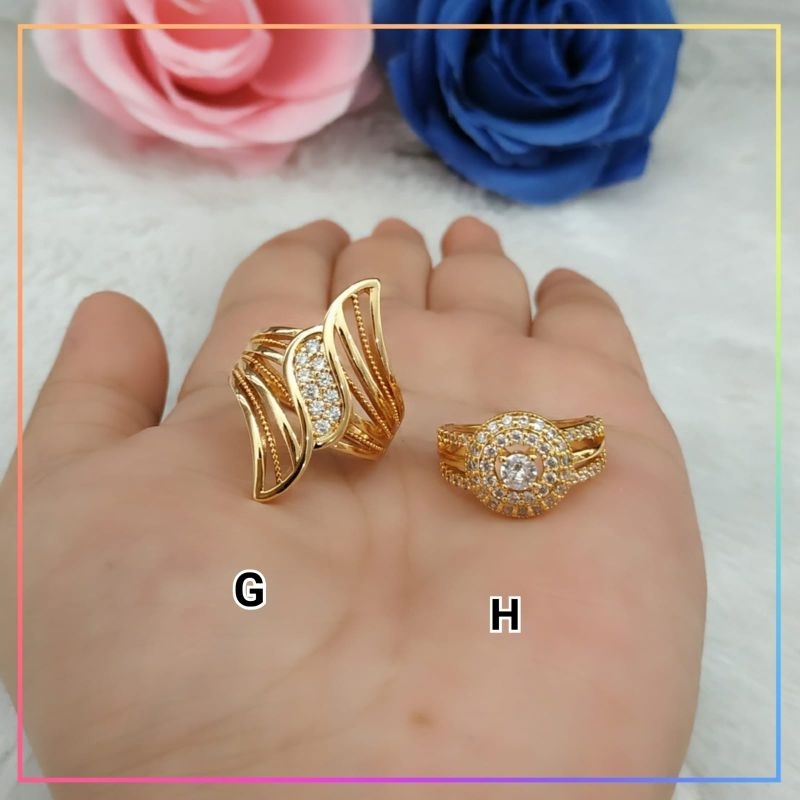 Cincin xuping cincin dewasa bunga pita terbaru perhiasan lapis emas A187