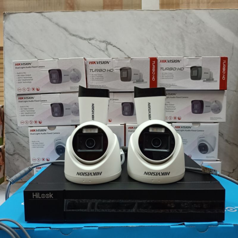 PAKET CCTV HIKVISION 4 KAMERA 2MP AUDIO KOMPLIT TINGGAL PASANG