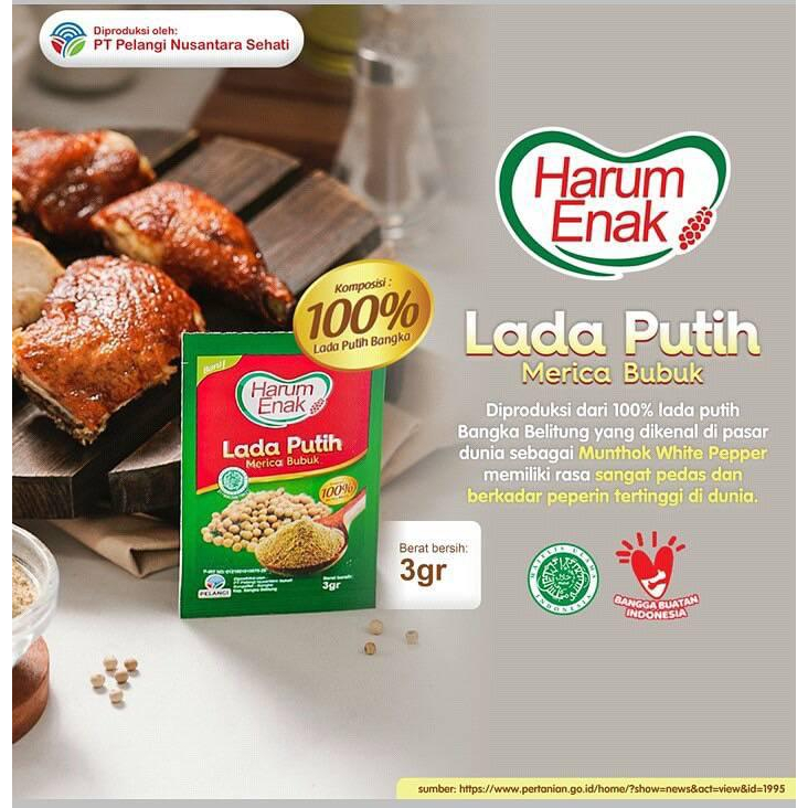 

FERDANEL Lada Putih Harum Enak Merica Bubuk Kemasan 3 Gram Isi 72 Pcs