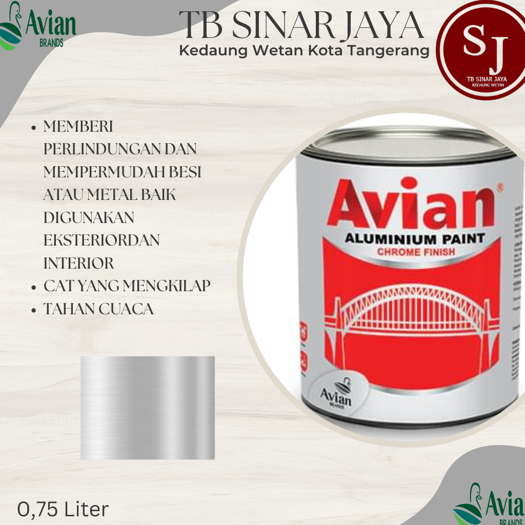 AVIAN CAT ALMUNIUM 1KG /0,75 LITER AVIAN CAT MINYAK - SILVER