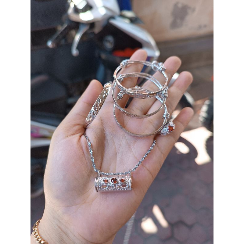 set gelang bayi 3 bulanan xuping warna silver