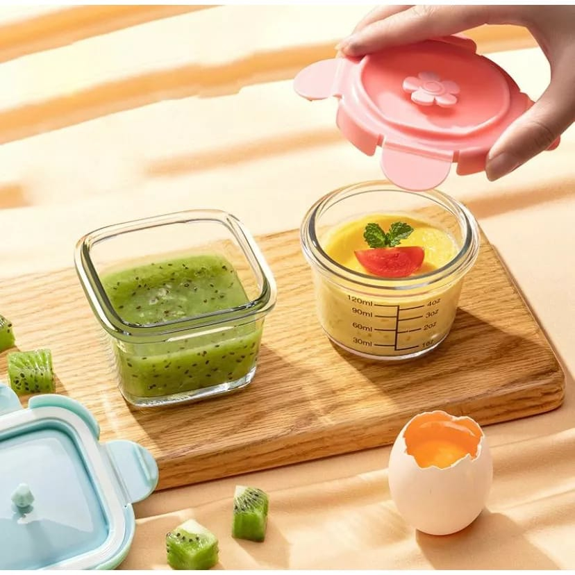 Box Penyimpan MPASI Bayi / Baby Food Container Kaca / Tempat Makan Mpasi / Wadah mpasi kaca / wadah mpasi bpa free / tempat mpasi kaca