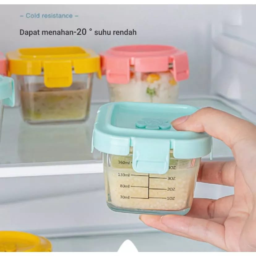 Box Penyimpan MPASI Bayi / Baby Food Container Kaca / Tempat Makan Mpasi / Wadah mpasi kaca / wadah mpasi bpa free / tempat mpasi kaca