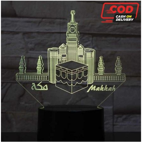 Lampu Tidur Akrilik 3D Islami KA'BAH MEKAH
