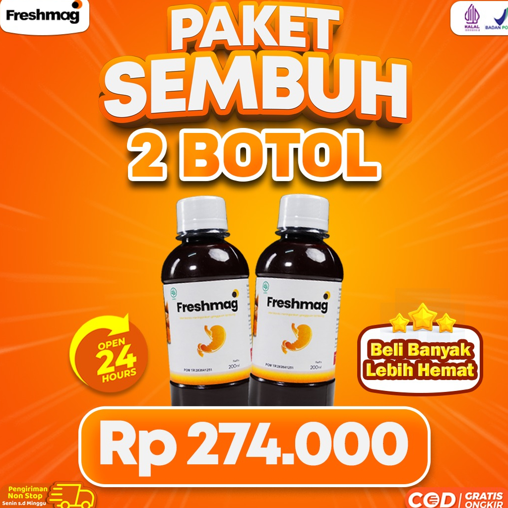 Paket Freshmag 2 Botol - Freshmag Fresh Mag Maag Atasi Maag Kronis Asam Lambung Kronis &amp; Infeksi Lambung Mual Muntah Gerd