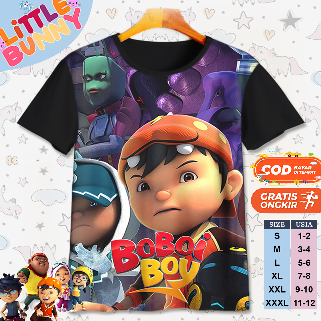 KAOS ATASAN ANAK LAKI LAKI PEREMPUAN BOBOIBOY GALAXY YAYA BAJU KAOS ANAK BOBOIBOY