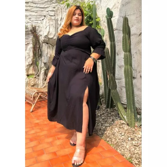 AGATHA BIGSIZE DRESS RAYON MIDI DRESS JUMBO SIZE M-4XL