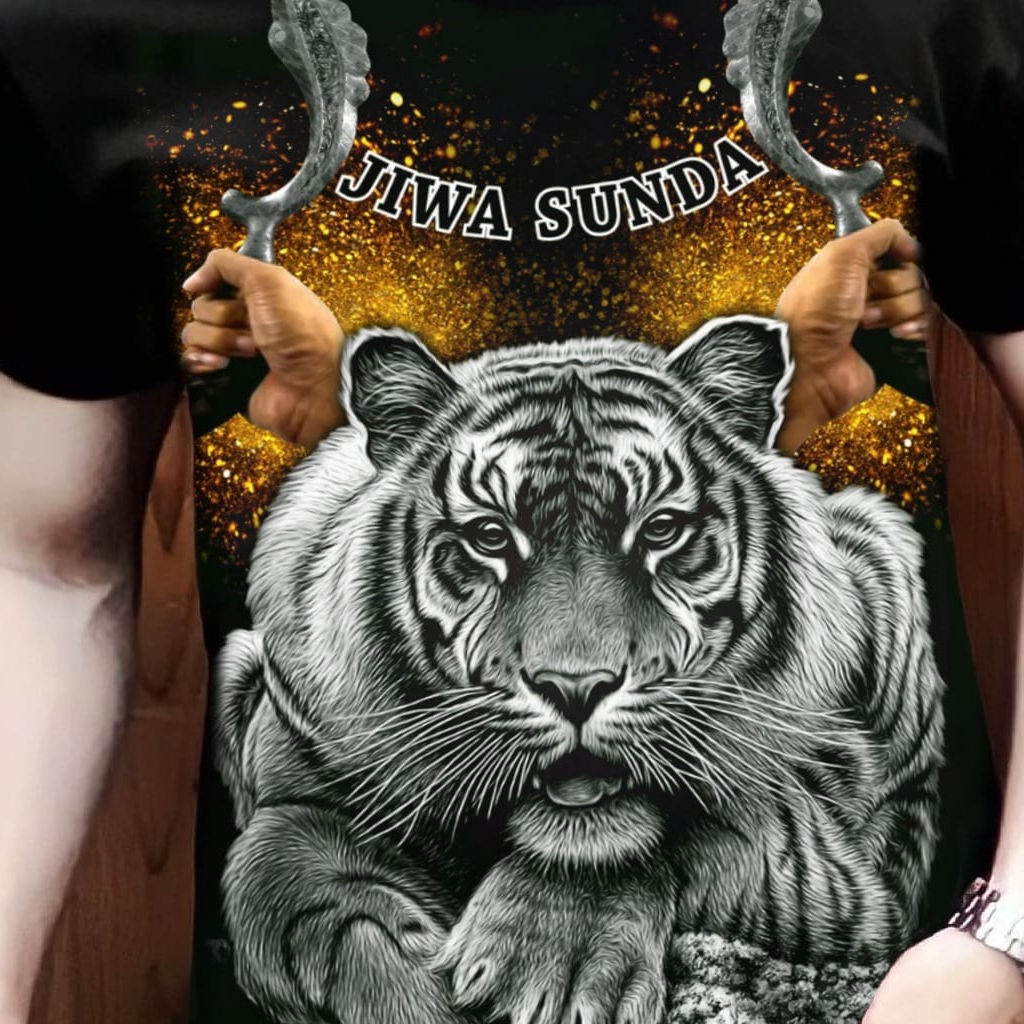 Kaos distro T-shirt pria macan jiwa sunda MC-08