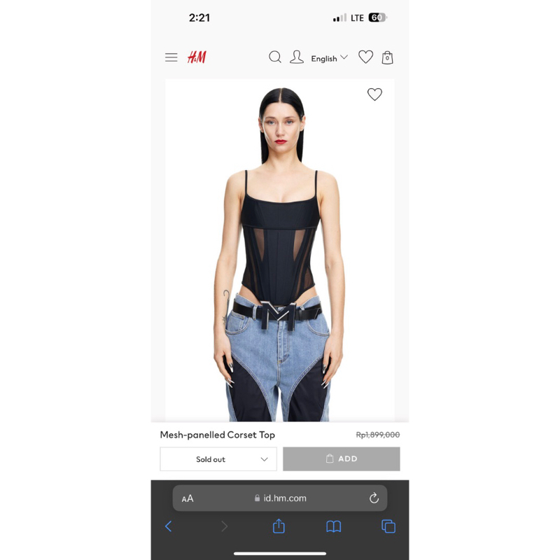 vest top black Mugler X H&M size 32