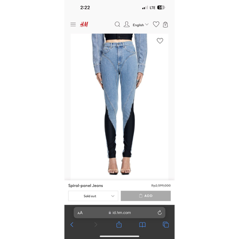 trousers blue Mugler x H&M size 32