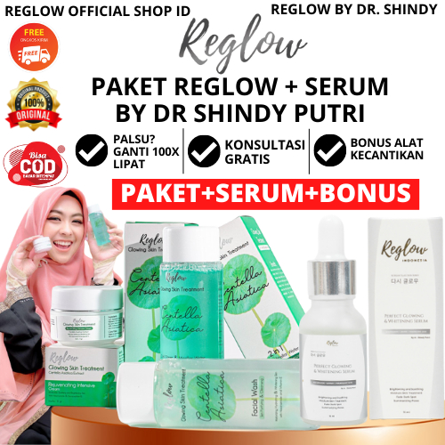 Paket Lengkap Reglow + Serum dr Shindy Skincare Glowing Whitening Perawatan Wajah Original Official Store