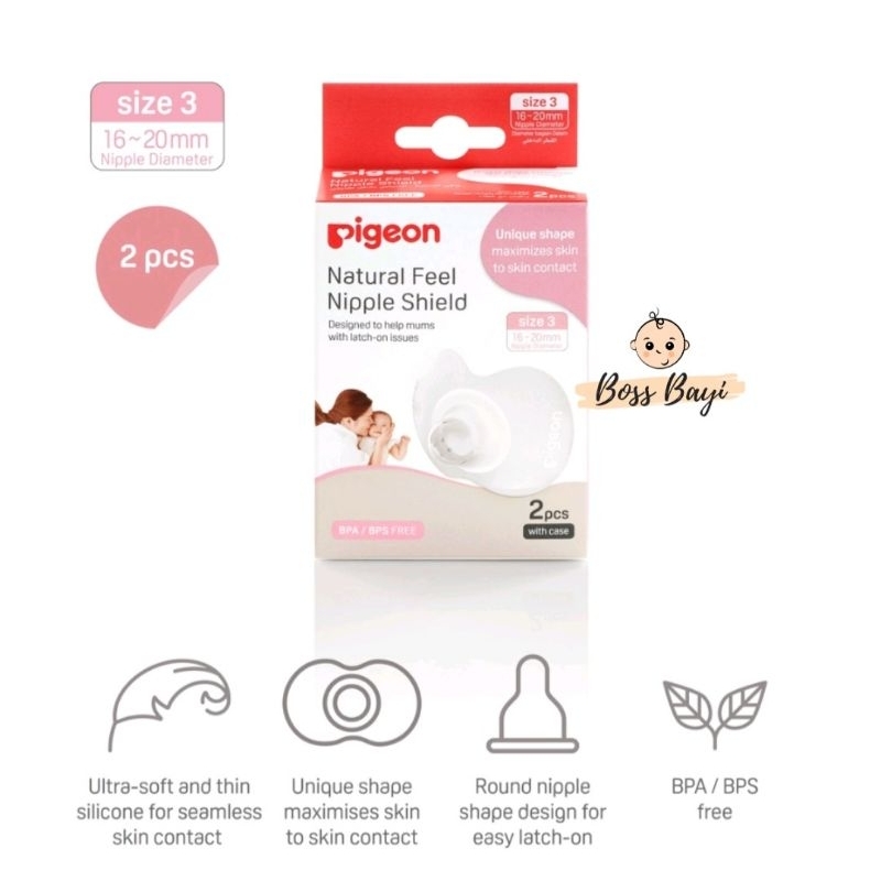 PIGEON - Natural Feel Silicone Nipple Shield /Pelindung Puting isi 2