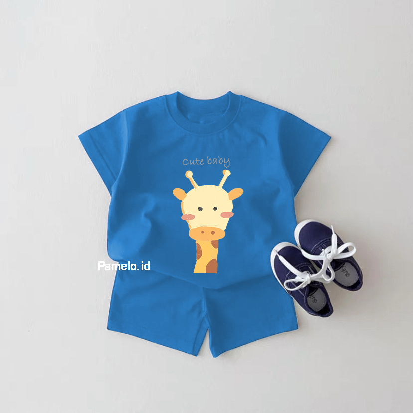 Pamelo.id Set Anak Cute Jerapa  / Fashion Anak / Stelan baju anak / Korea Style / Set Balita / Set Anak Unisex