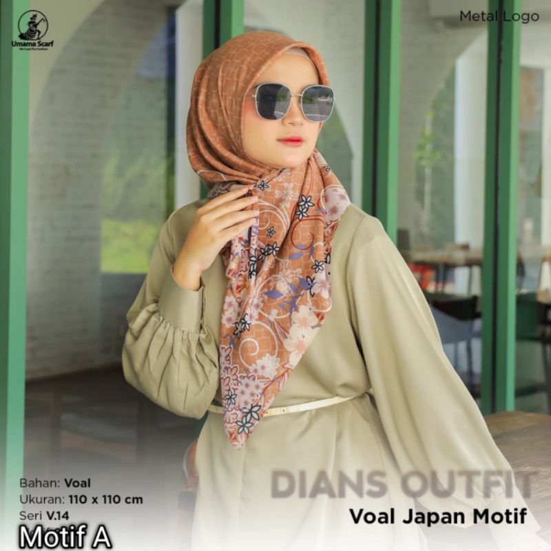 Umama - Voal Japan Print LC Kerudung Motif Segi Empat Umama Scarf Original