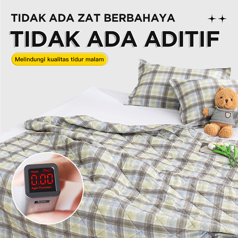 Bedcover Kombinasi Sprei Set XH Adem Bahan Poliester Halus