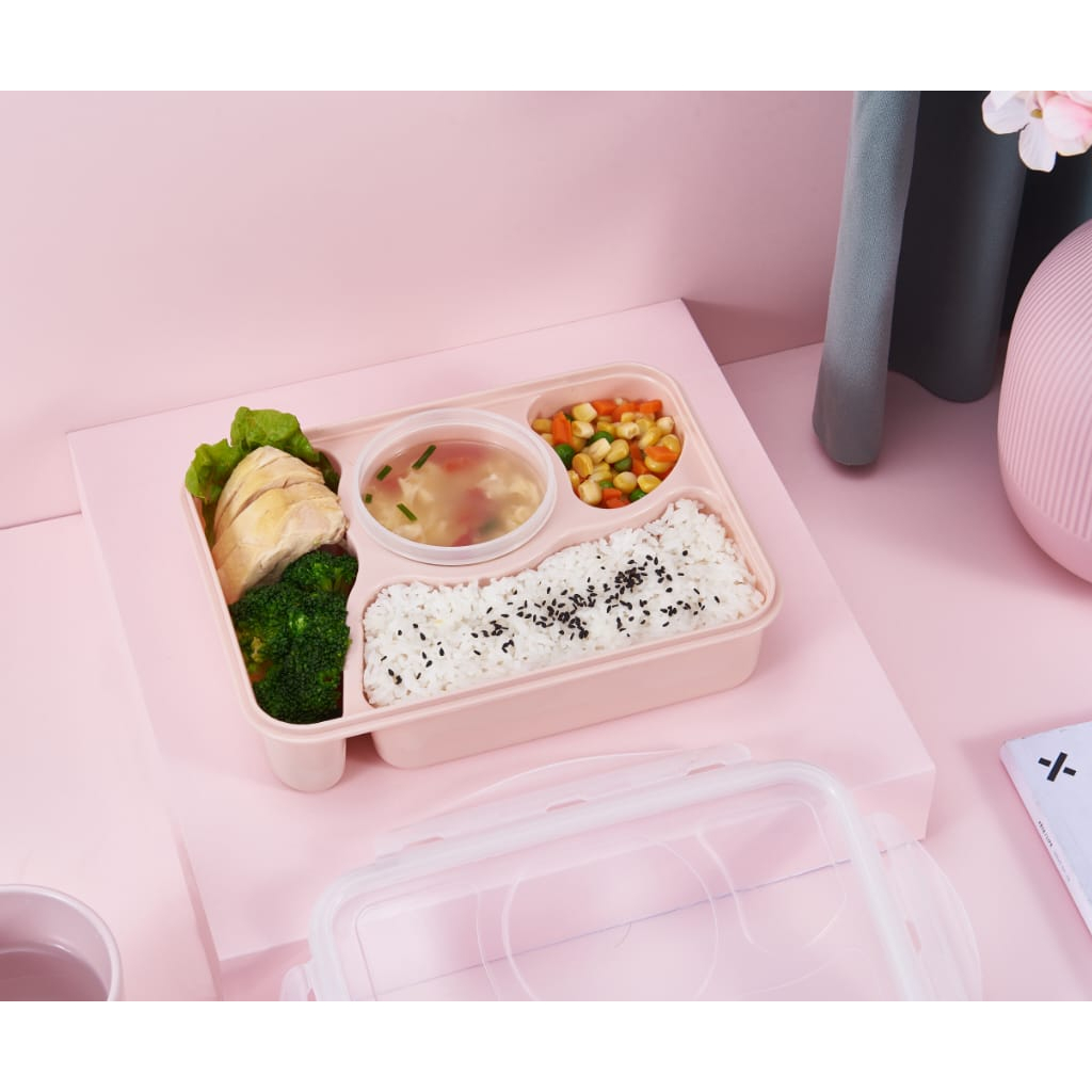 LUNCH BOX KOTAK MAKAN 4 SEKAT  BENTO TERBARU KOTAK MAKAN /SEKAT SUP KODE 5731