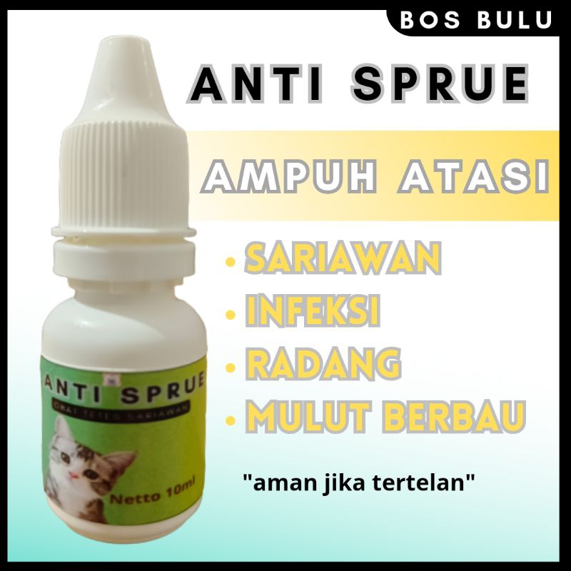 anti sprue obat tetes sariawan infeksi mulut bau berliur kucing  10ml