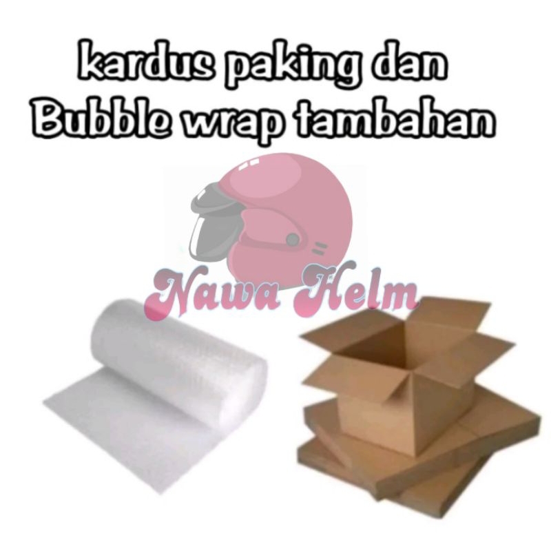 

kardus dan bubble warp tambahan