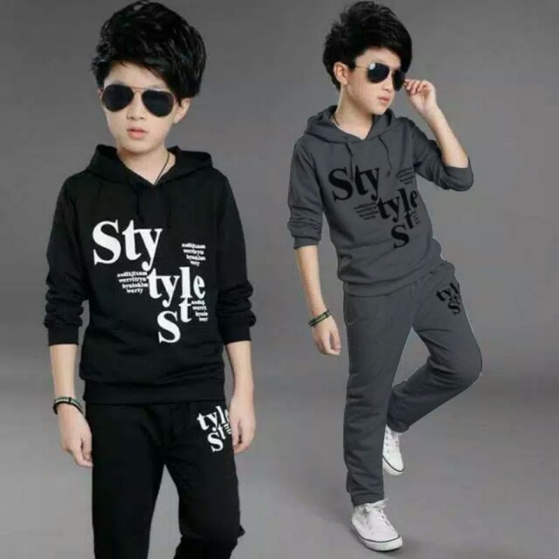 setelan sweater anak unisex stylest Hoodie anak laki dan perempuan usia 6-13 thn