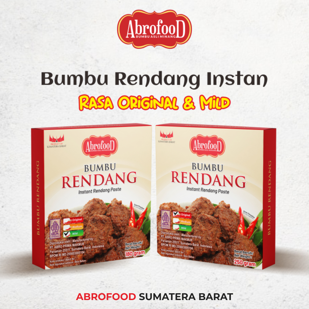 

Bumbu Rendang Instan Abrofood - 250g & 180g (Original & Mild)