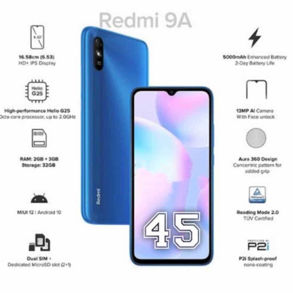 REDMI 9A RAM 4/64 GB GARANSI 1 TAHUN