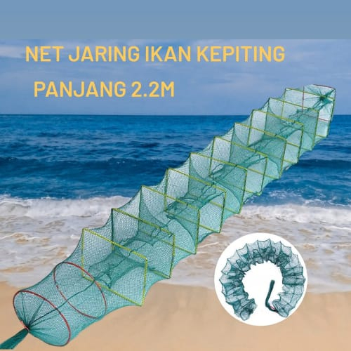 Jaring Ikan Kepiting Foldable Jaring Ikan Lipat Kepiting Fishing Net Bait without Foreskin 2.2M 14 Knots