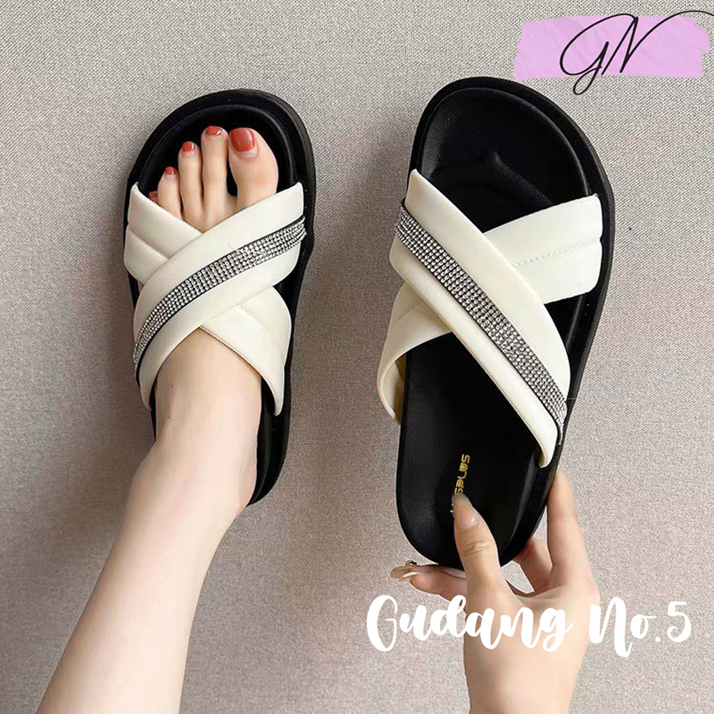 GN-809-2-Sandal Selop Jelly Tali Silang Wanita Terbaru Import Yesplus PCU