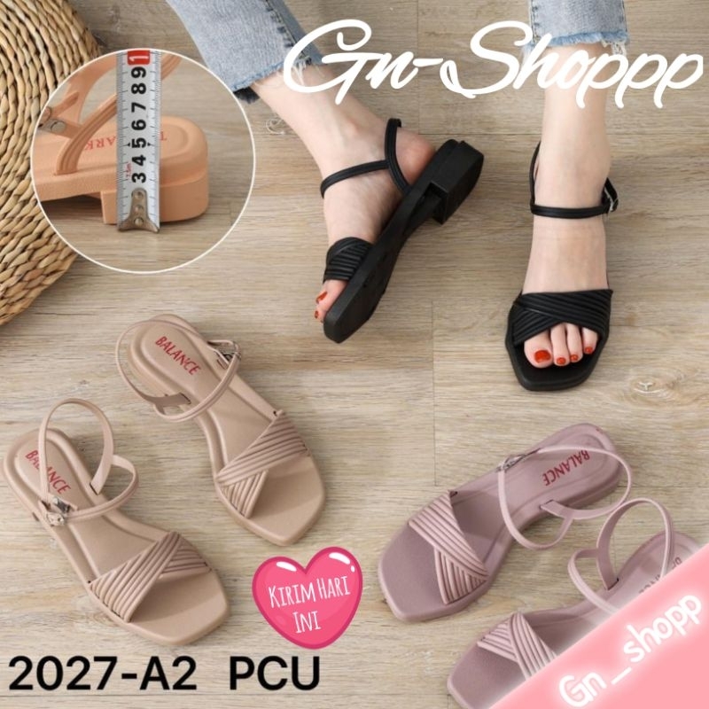 Sandal Wanita Tali Tumit Casual Heels 3Cm Import 2027-A2