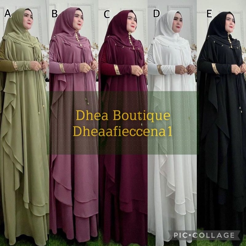 DHEA BOUTIQUE/DHEAAFIECCENA/SYARI HOODIE ORIGINAL/SYARI HITAM PUTIH POLOS MEWAH/SYARI HAJI UMROH/SYA